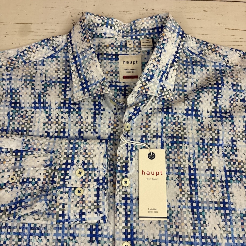 Haupt Shirt Mens Button Down  XXL Bolero Malibu Beach Abstract Pattern NEW NWT